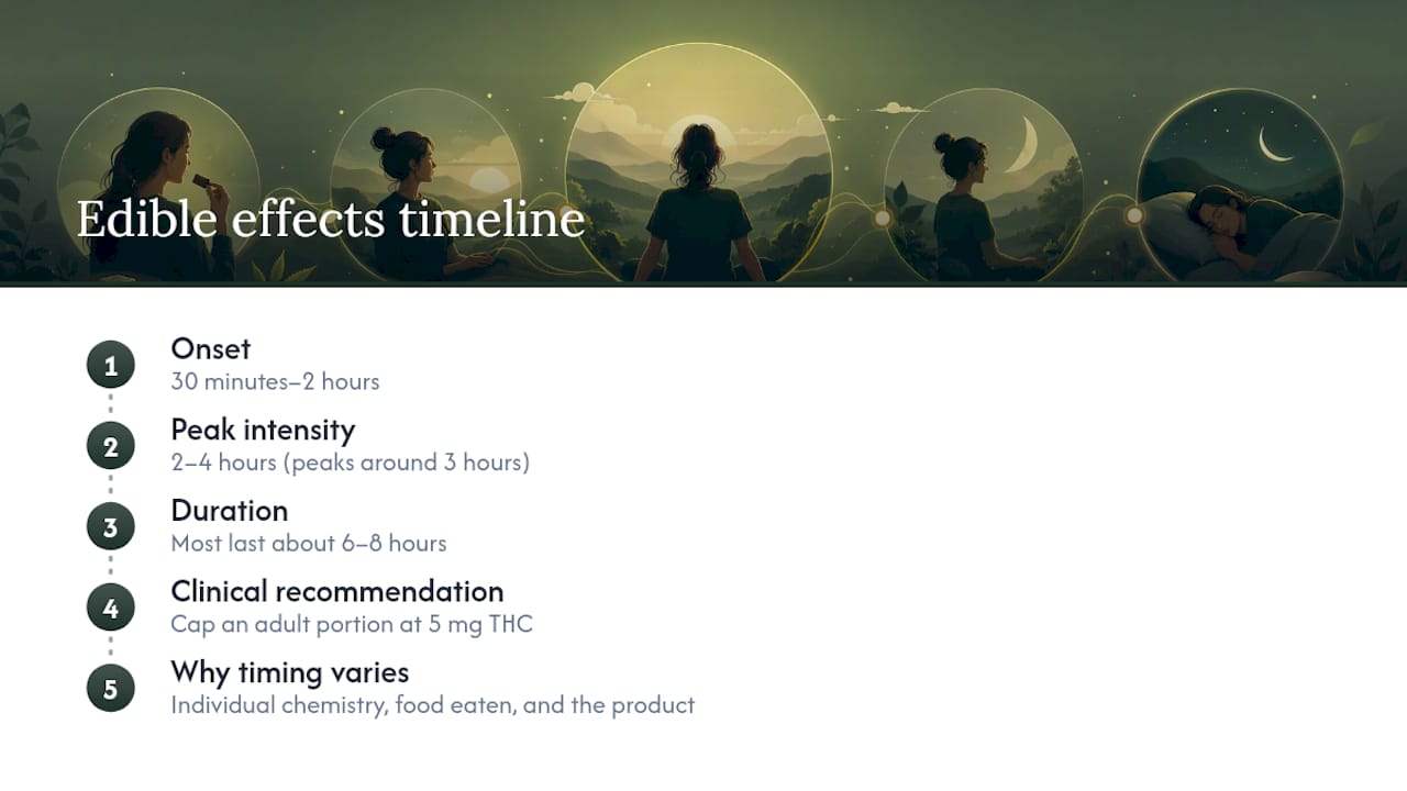 Edible cannabis effects timeline chart