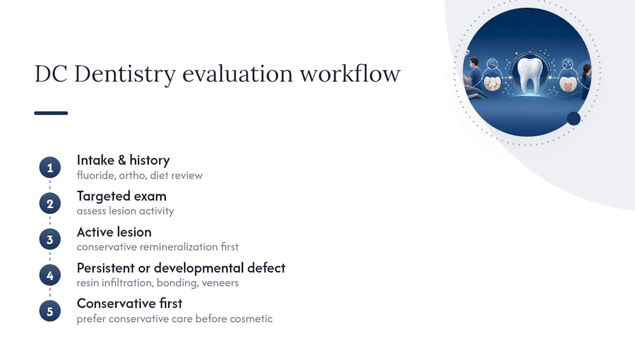 How Dc-Dentistry Approaches White Spot Evaluation — overview diagram