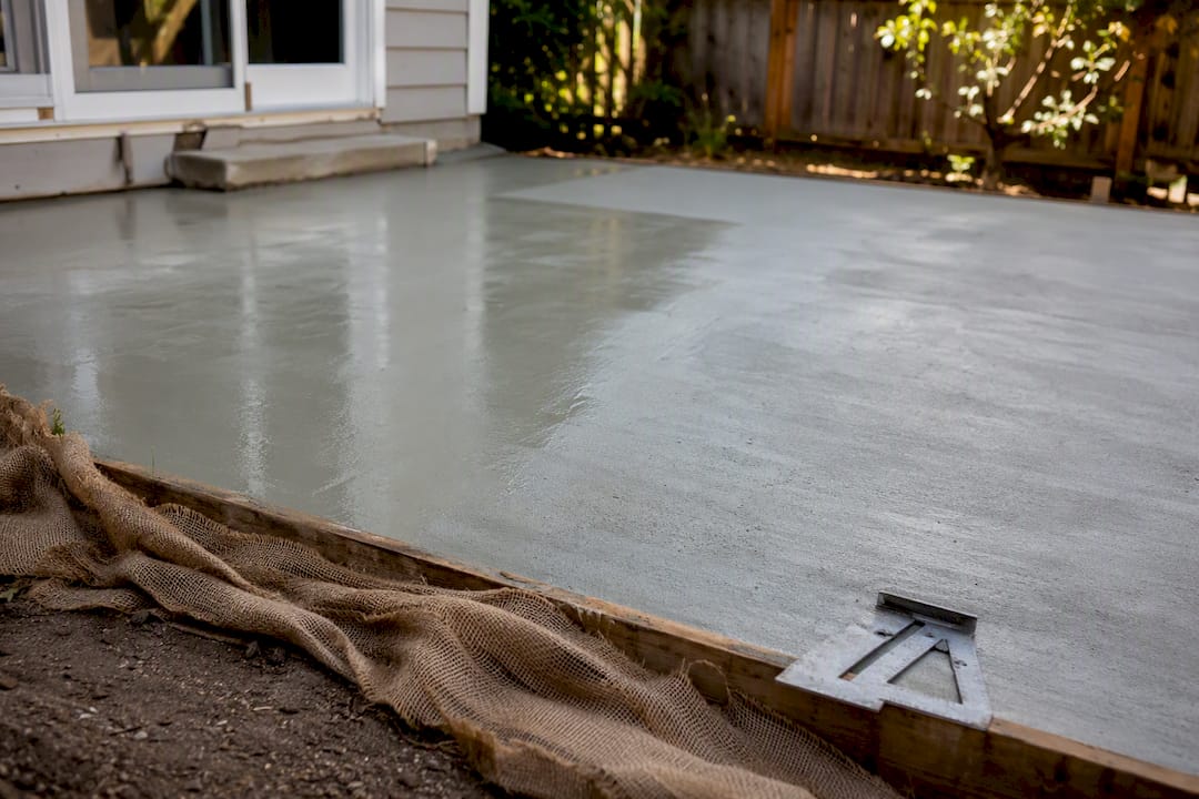Concrete slab curing stages side by side