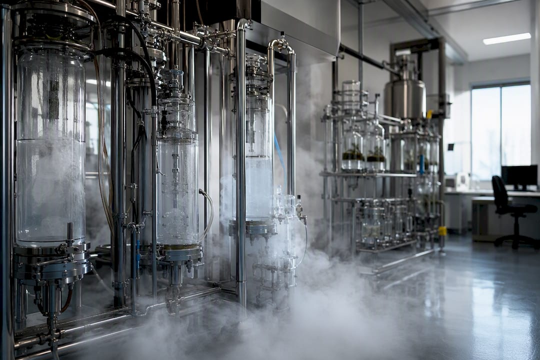 Cannabis concentrate extraction equipment close-up