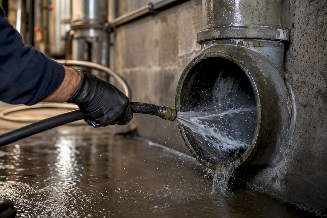 Hydro-jetting water jet flushing drainpipe
