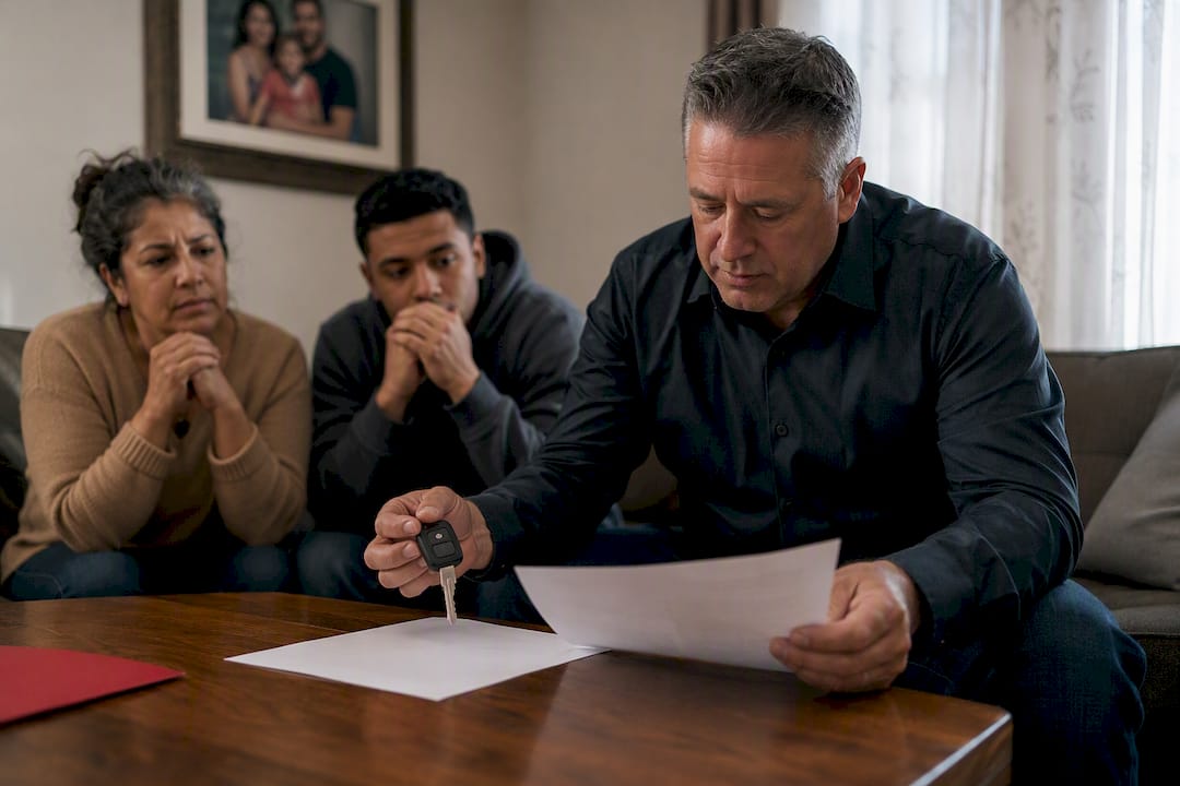 Bondsman arranging collateral keys and title
