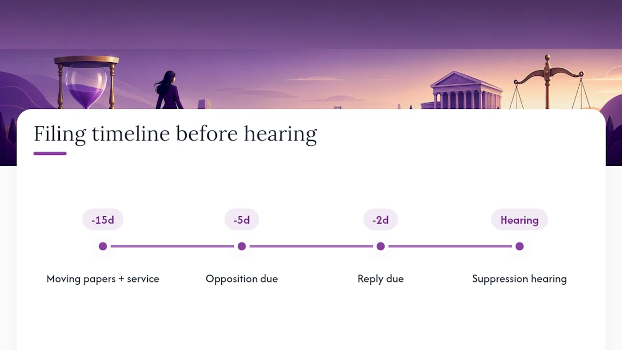 California suppression motion filing timeline