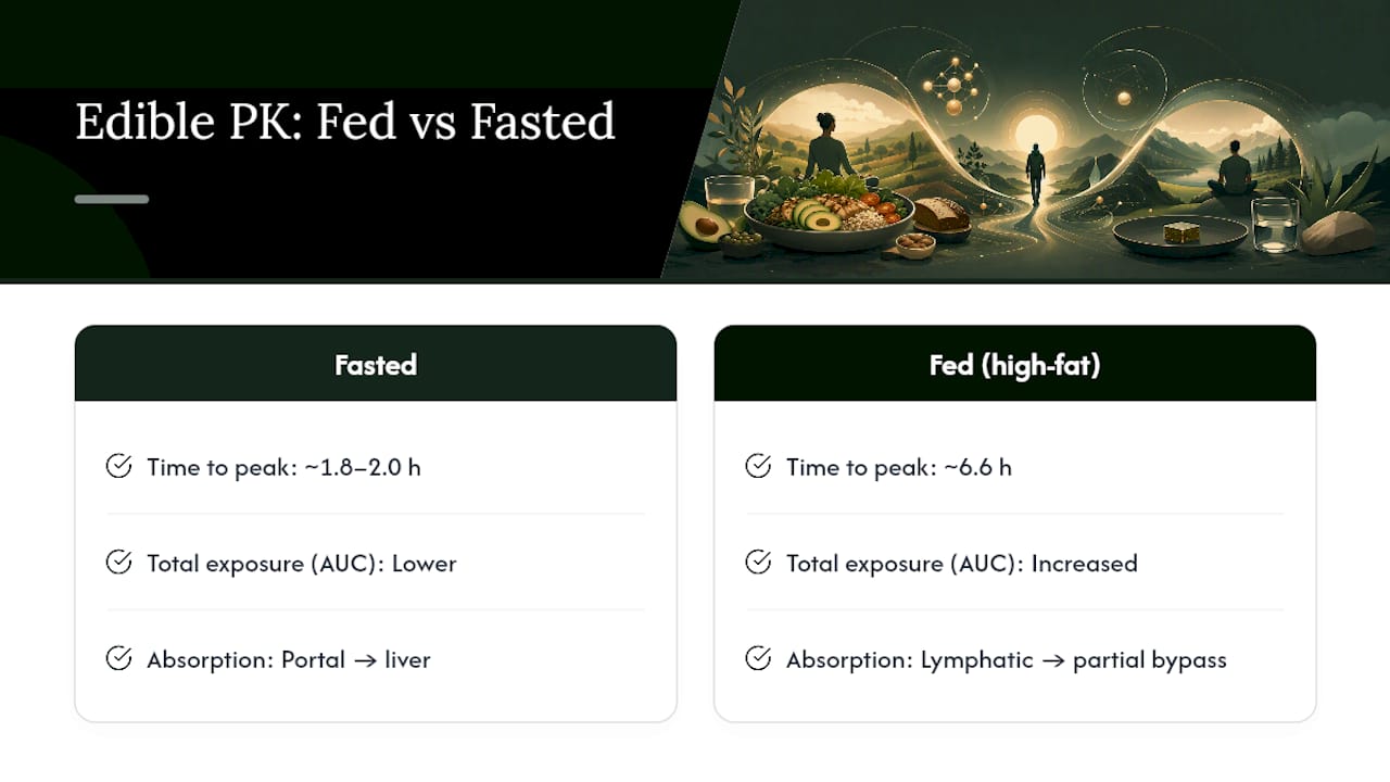 Fasted versus fed THC peak timing