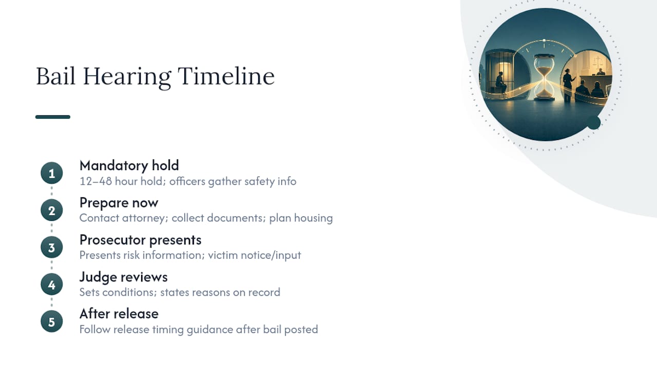 Domestic violence bail hold and hearing timeline
