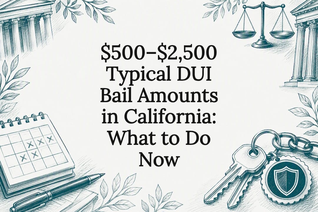 $500–$2,500 Typical DUI Bail Amounts in California: What to Do Now