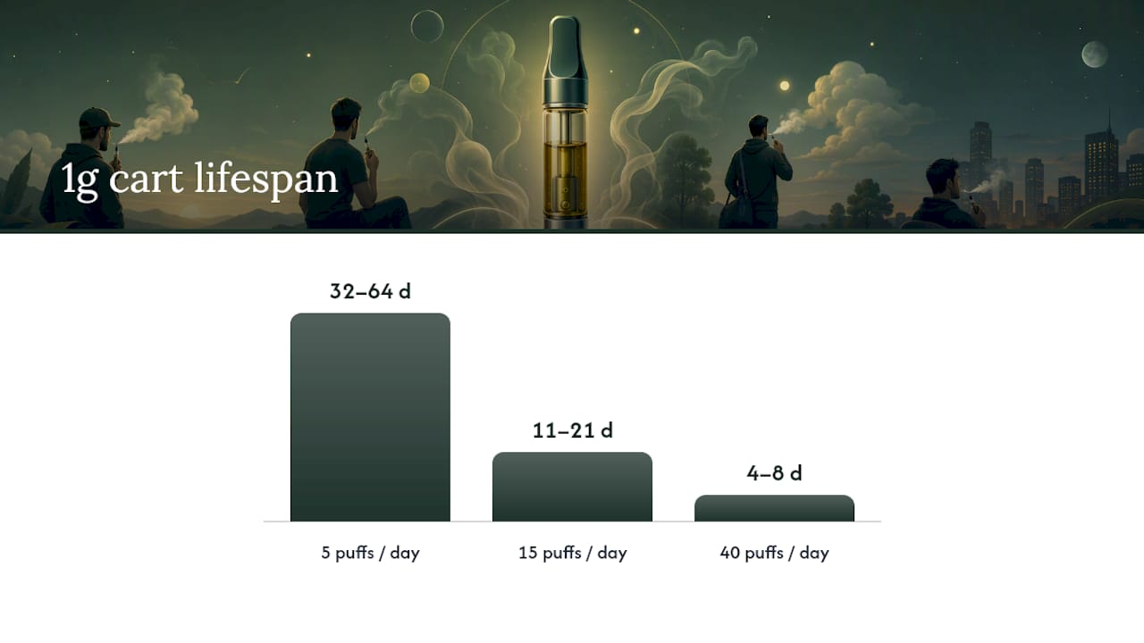 Vape cart lifespan by daily puff rate