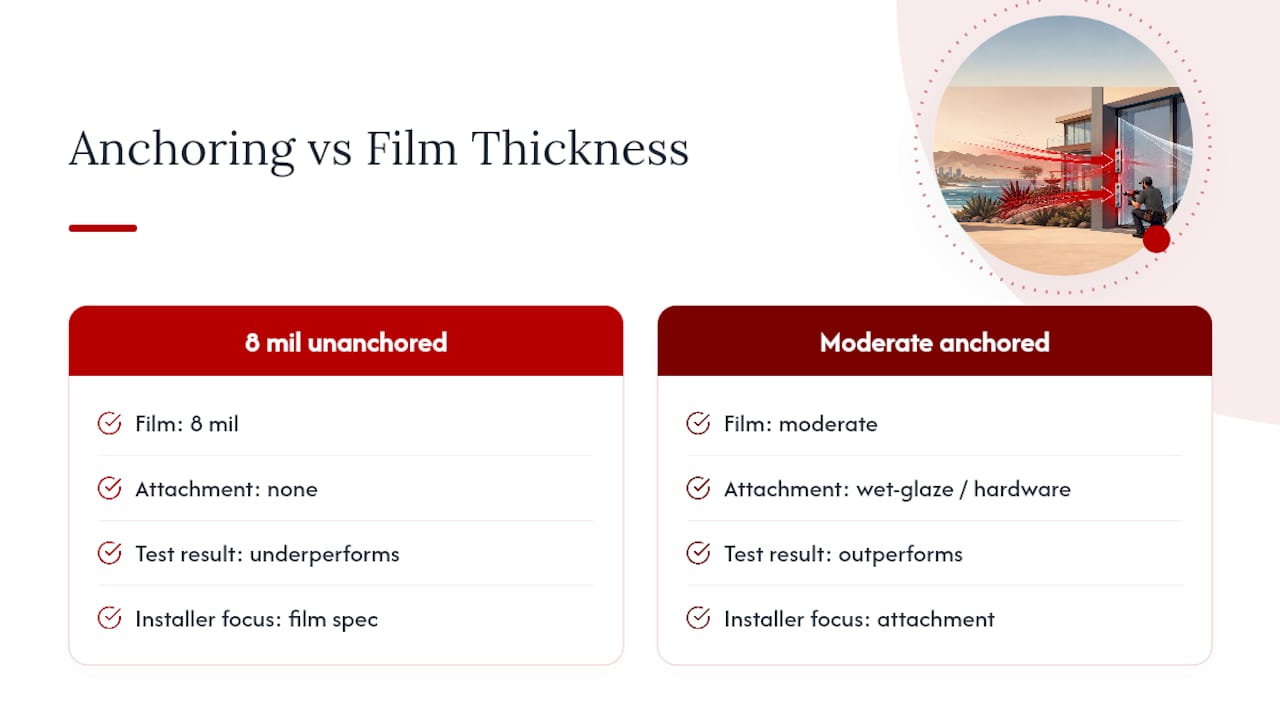 Comparison of film thickness and anchoring
