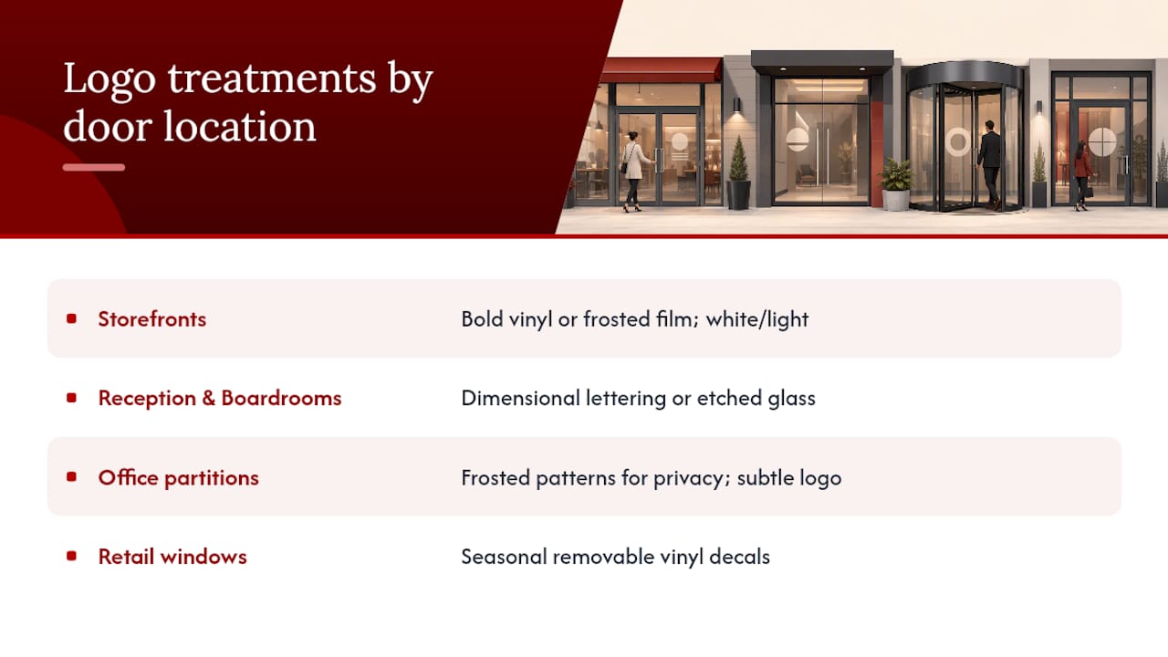 Where Do Glass Door Logos Show Up in Real Spaces? — overview diagram
