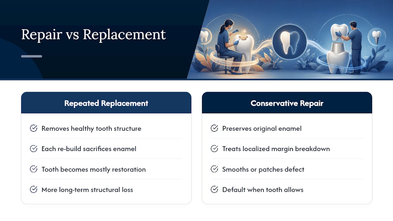 Conservative repair versus repeated filling replacement