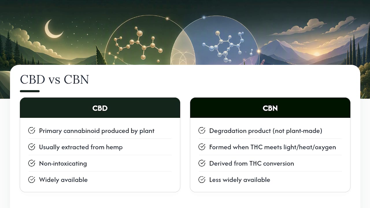 CBD and CBN origin pathways compared