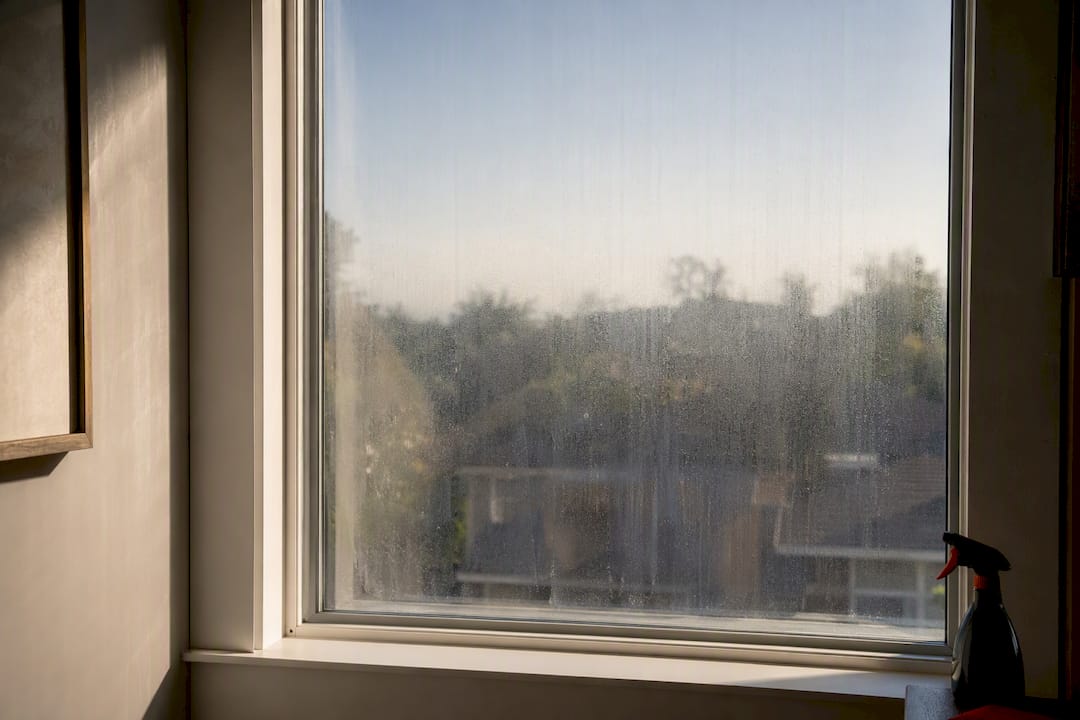 Subtle haze visible during film curing