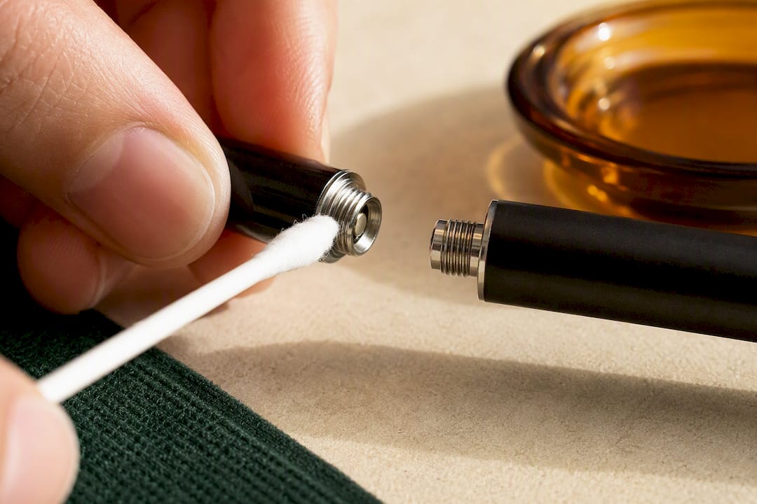 Cleaning oil from cartridge connection threads