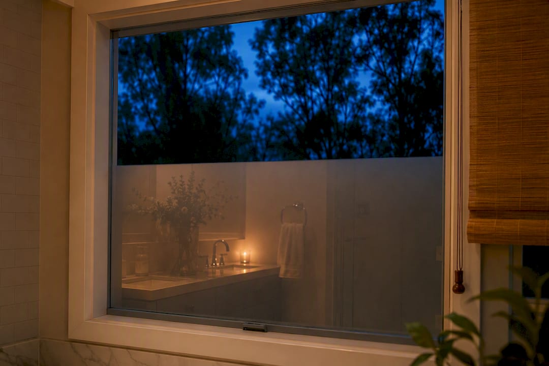 Gradient film privacy changes after dark