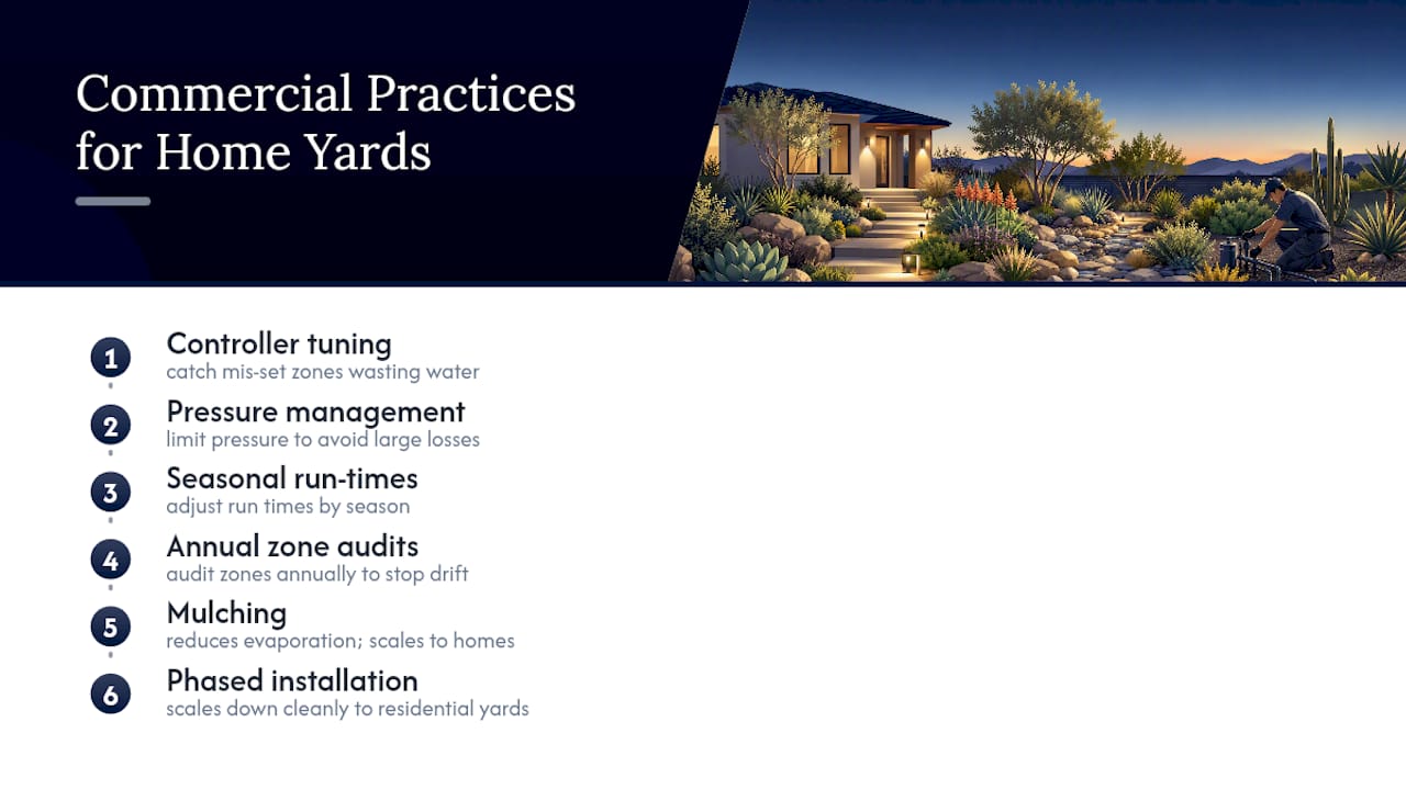 Six practices for efficient landscape water use