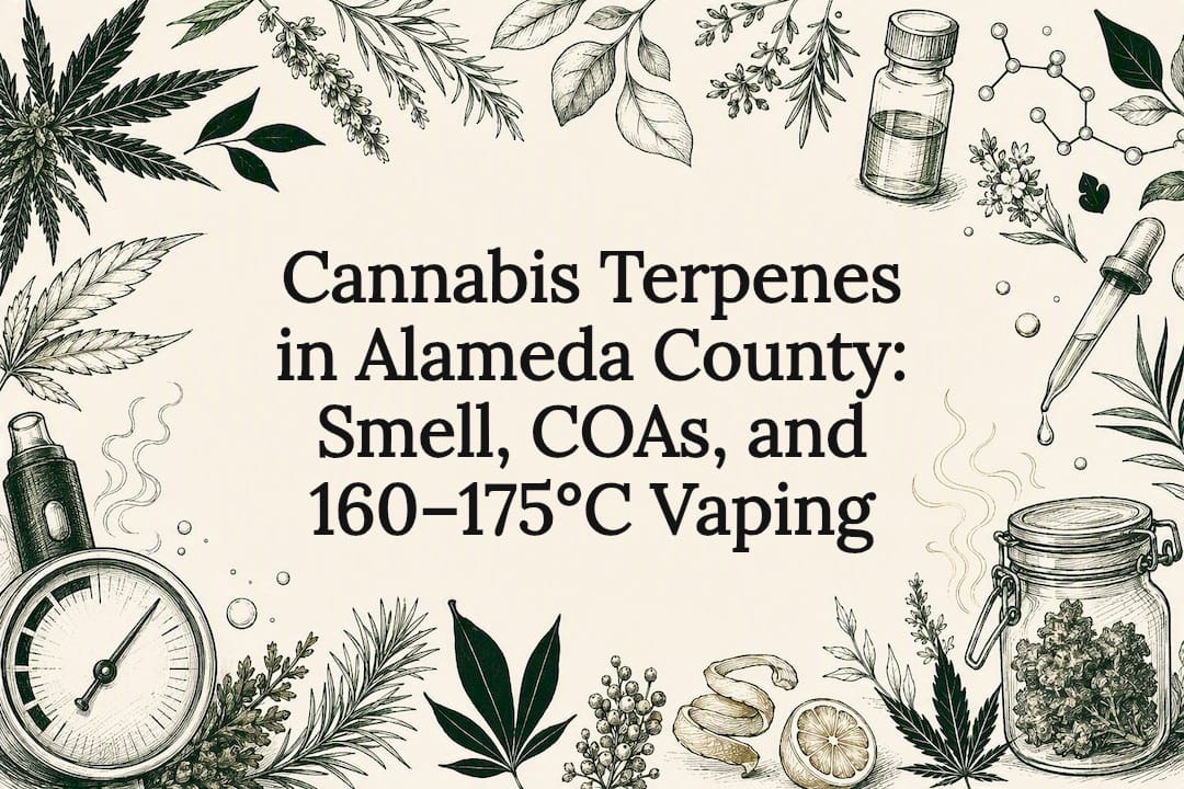 Cannabis Terpenes in Alameda County: Smell, COAs, and 160–175°C Vaping