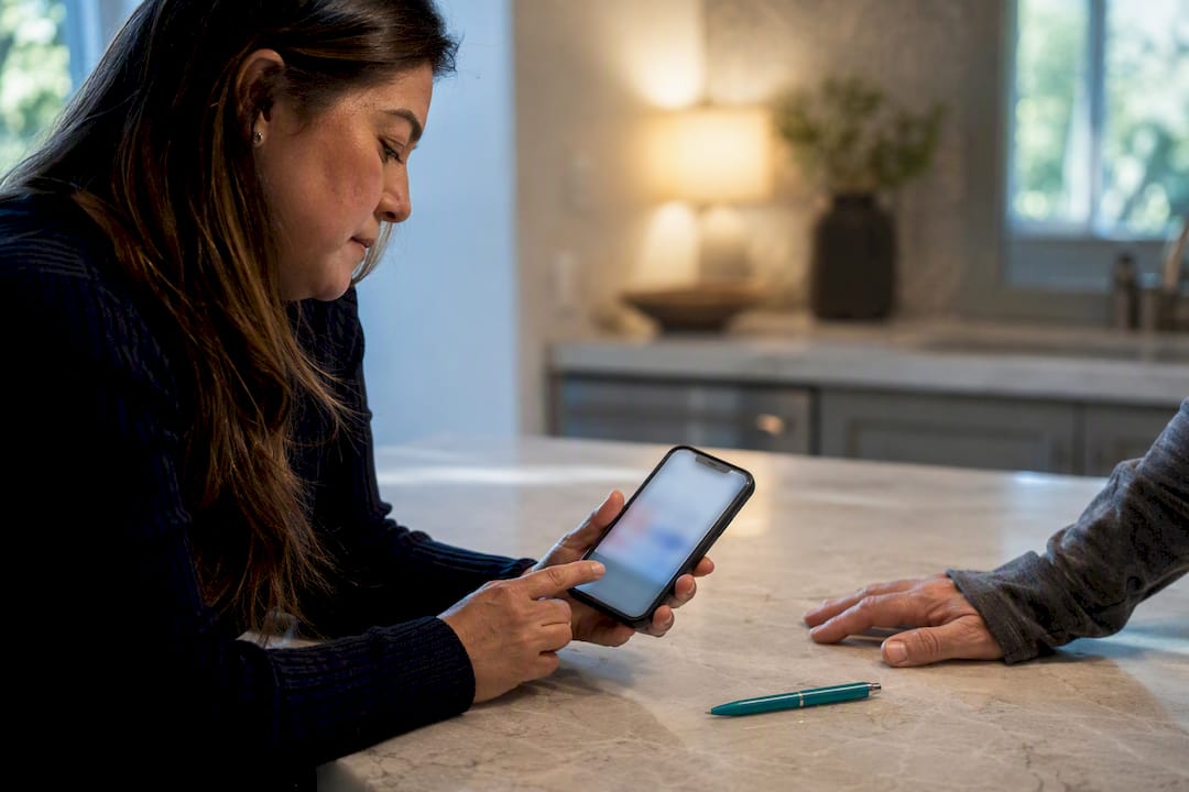 Family member completing electronic bail signature