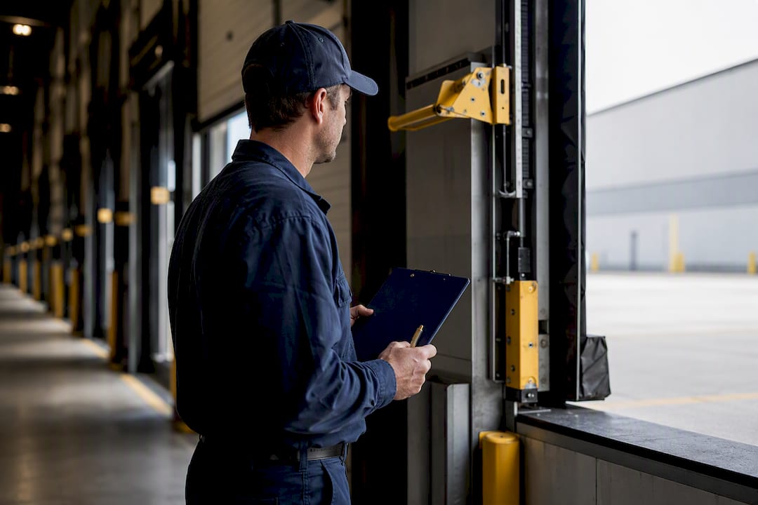 Technician performing a commercial facility inspection