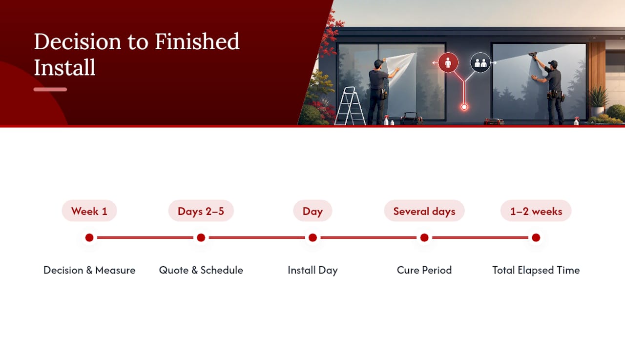 Window film decision to cure timeline