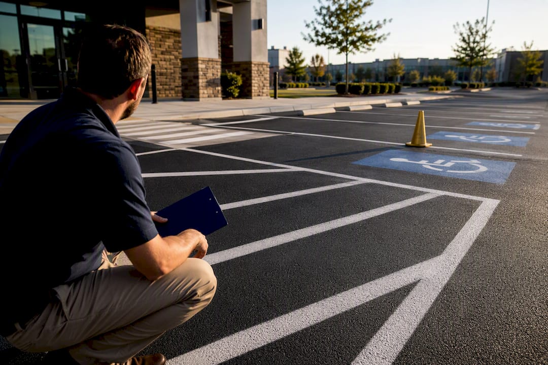 Accessible parking spaces and access aisles