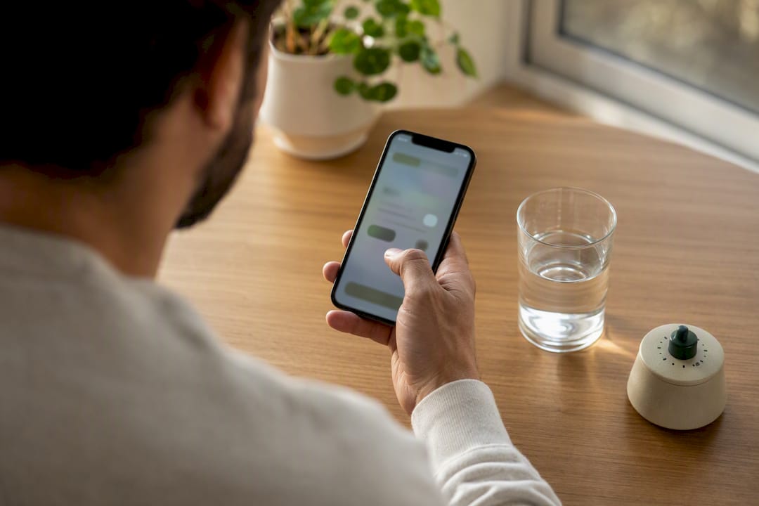Hand tracking cannabis dose on phone