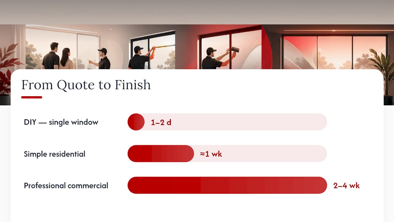 Decorative window film project timeline comparison