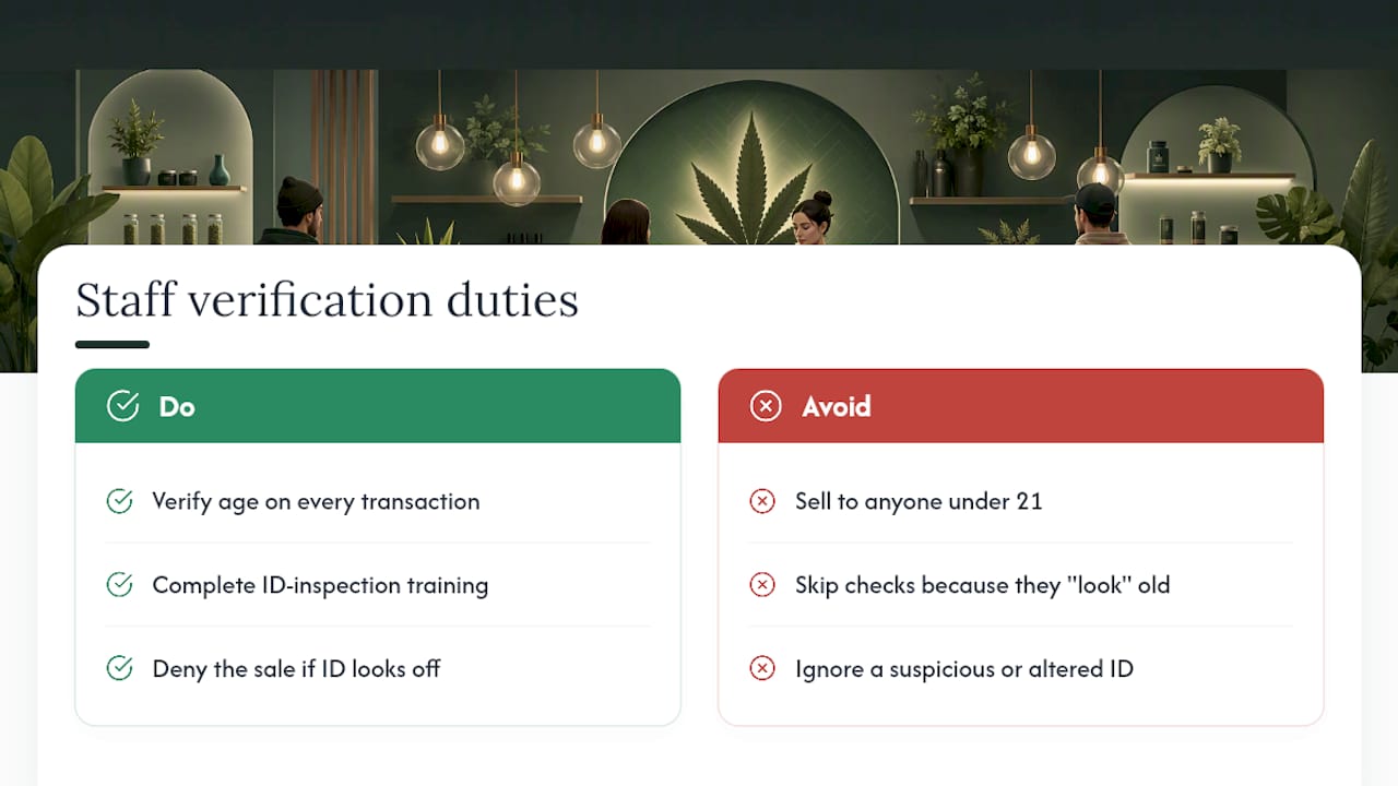 Age Rules and Verification Duties: What Staff Are Required to Do — overview diagram