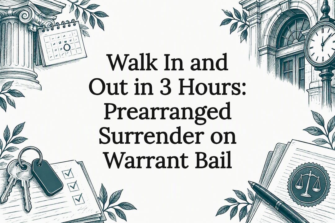 Walk In and Out in 3 Hours: Prearranged Surrender on Warrant Bail