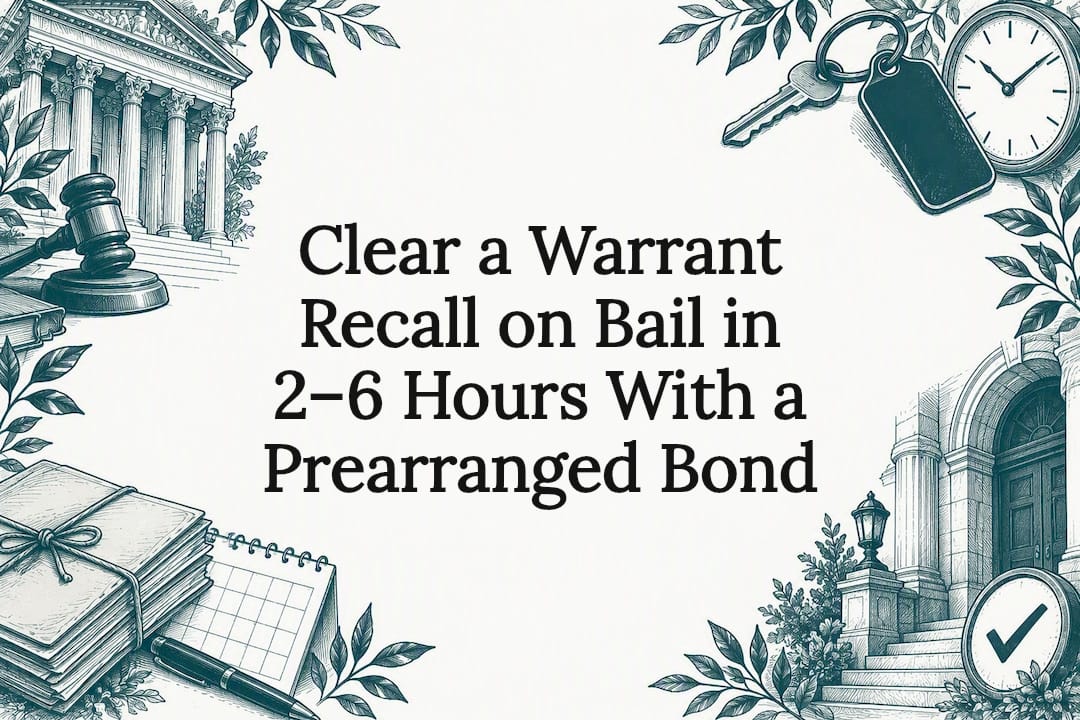 Clear a Warrant Recall on Bail in 2–6 Hours With a Prearranged Bond