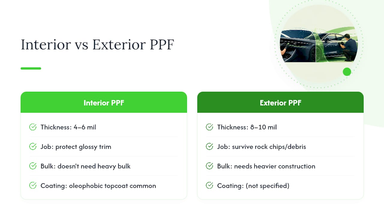 What Interior PPF Is and How Self-Healing Urethane Works — overview diagram