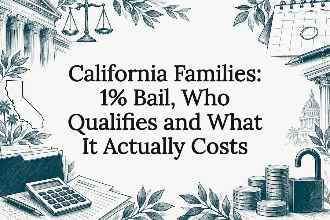 California Families: 1% Bail, Who Qualifies and What It Actually Costs