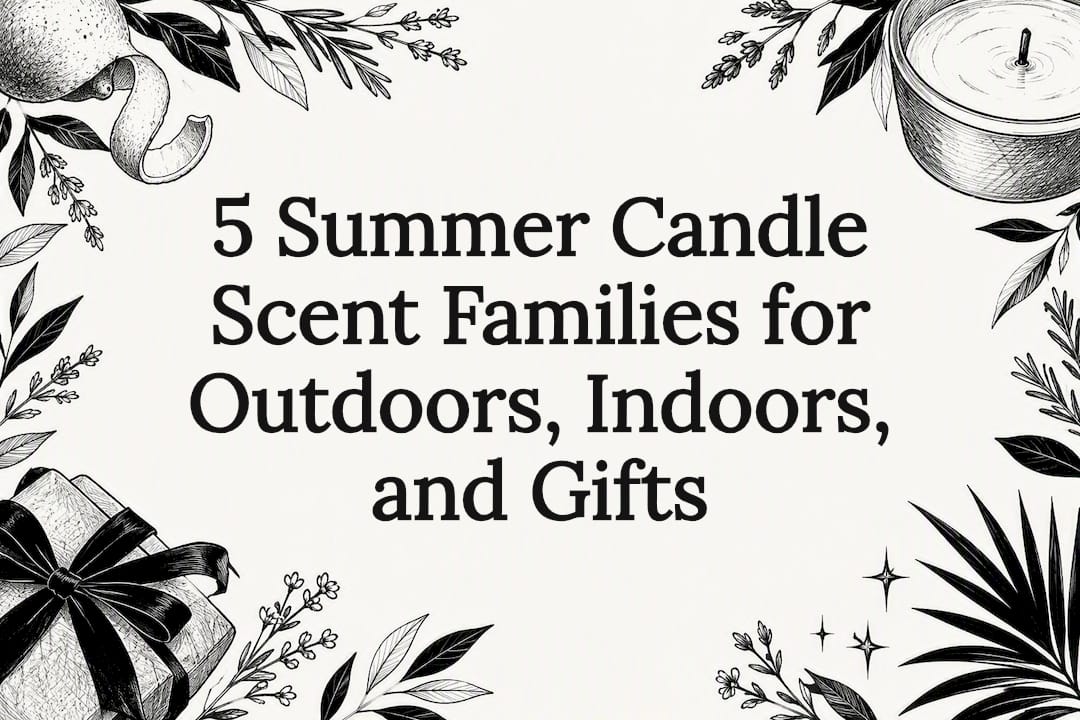 Summer candle scent title card illustration