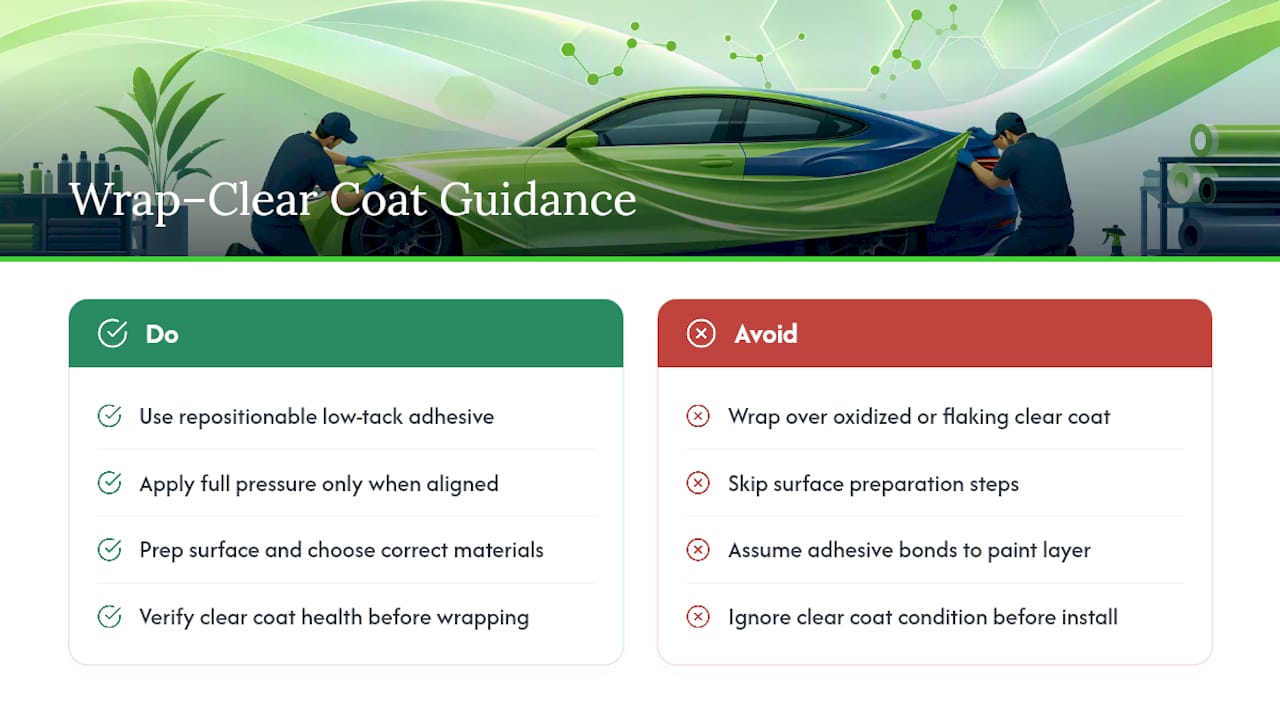 How Vinyl Wraps Interact With Factory Paint and Clear Coat — overview diagram