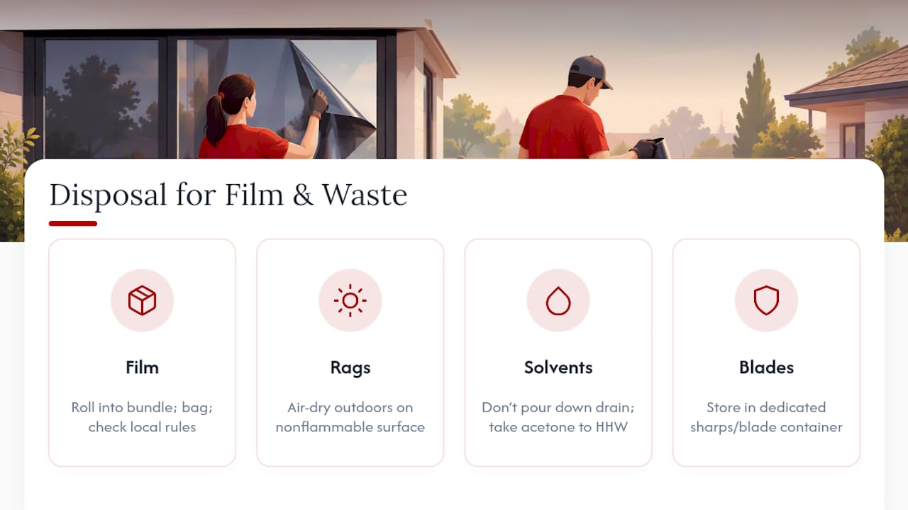 Window film waste disposal guidance