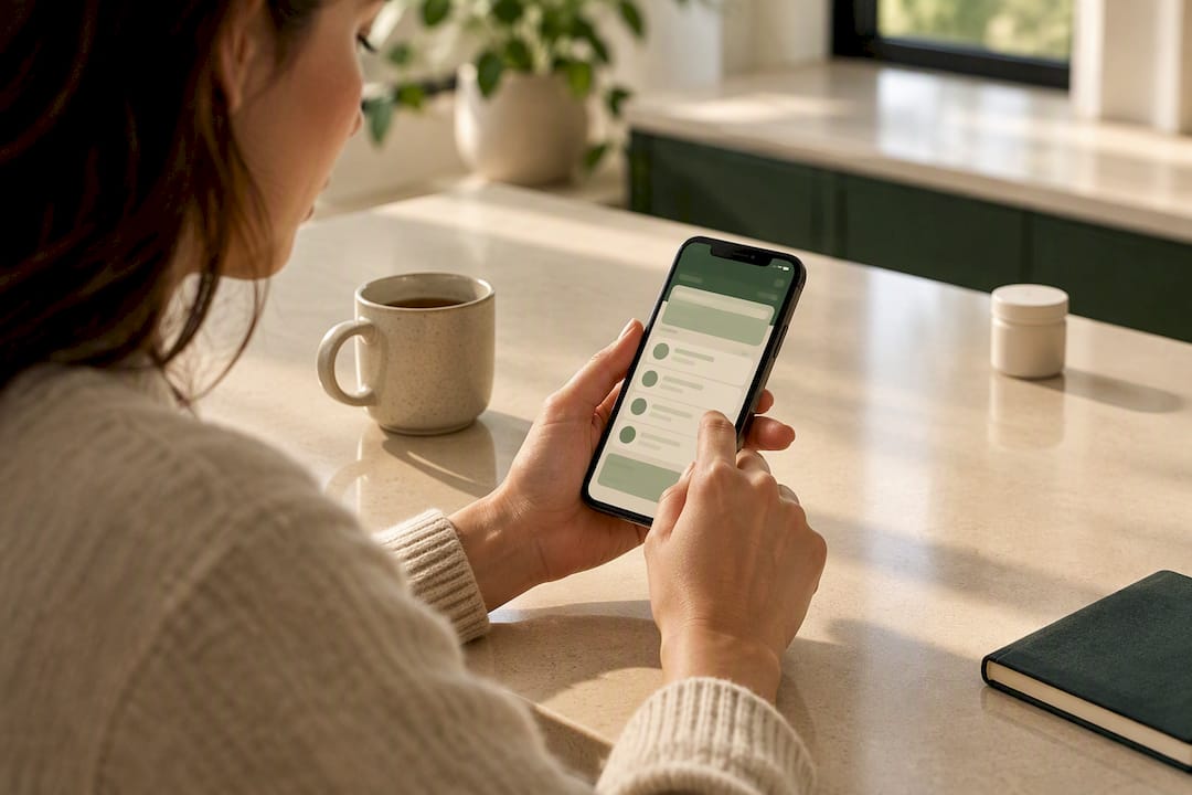 Person reviewing cannabis lab information menu