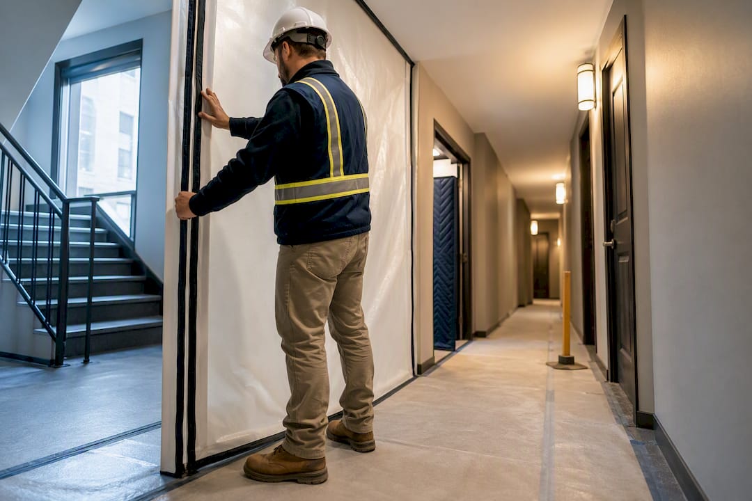 Open resident route beside phased remodel work