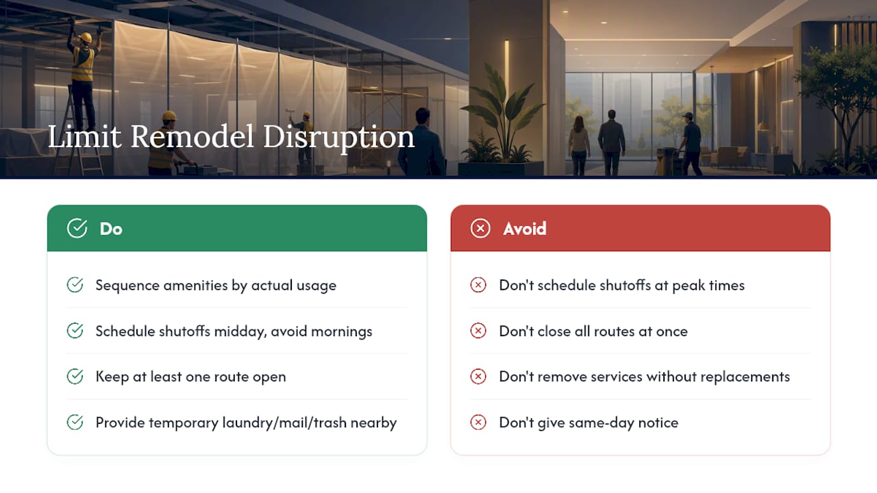 How Remodels Disrupt Daily Routines, and How to Limit It — overview diagram