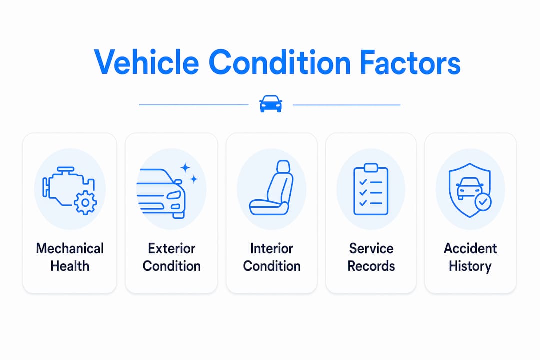 Infographic showing key vehicle condition factors