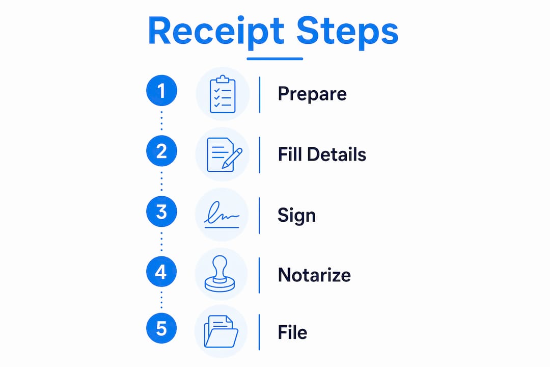 Infographic showing car sale receipt process steps