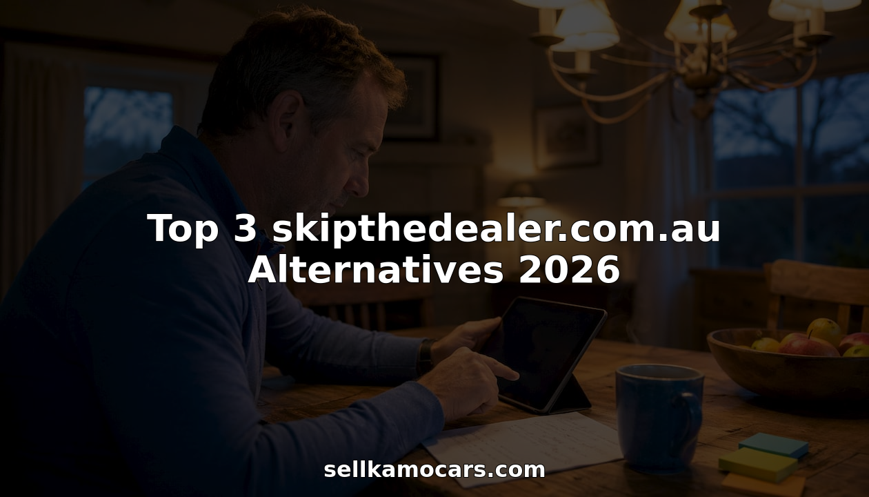Man comparing online car selling alternatives at home