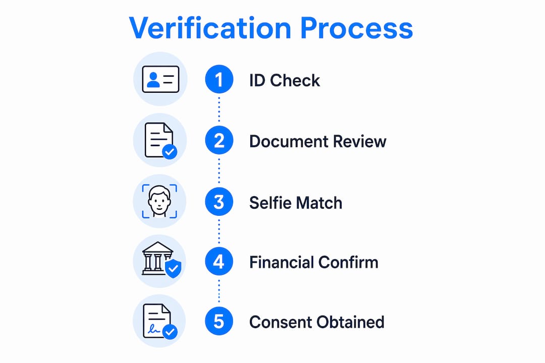 Infographic showing car buyer verification steps
