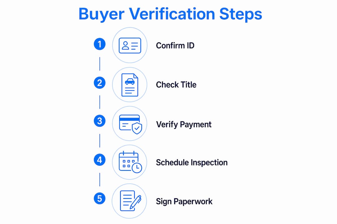 Infographic with step-by-step buyer verification process