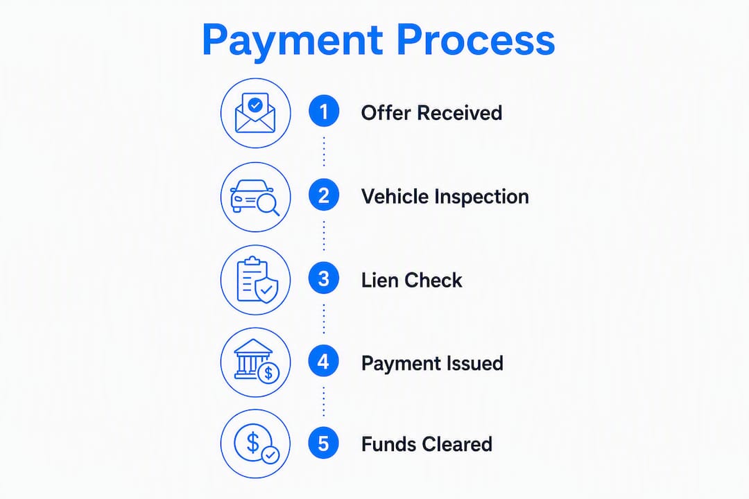 Infographic showing vehicle payment process steps