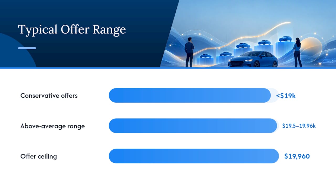 Diagram showing ranges of car sale offers
