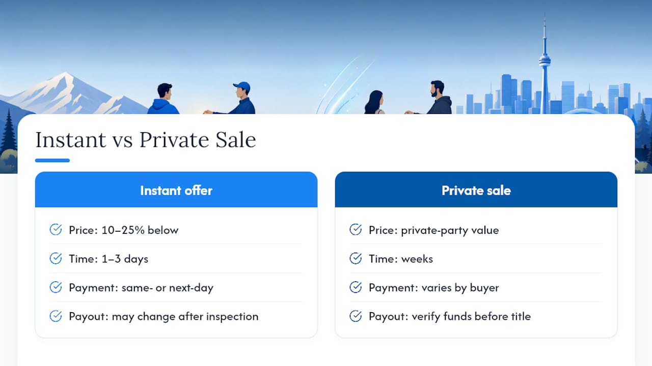 Speed and price trade-off for car-selling methods