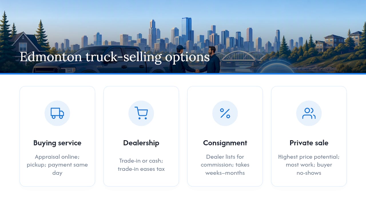 Four truck-selling routes compared