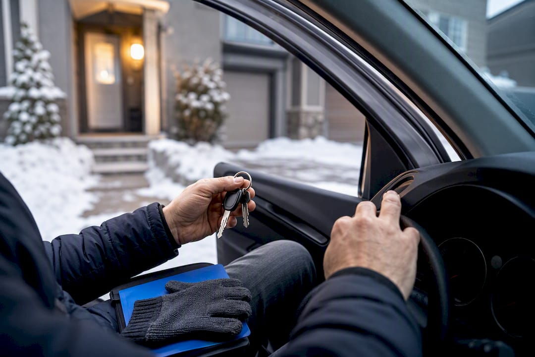 Seller preparing vehicle details for appraisal