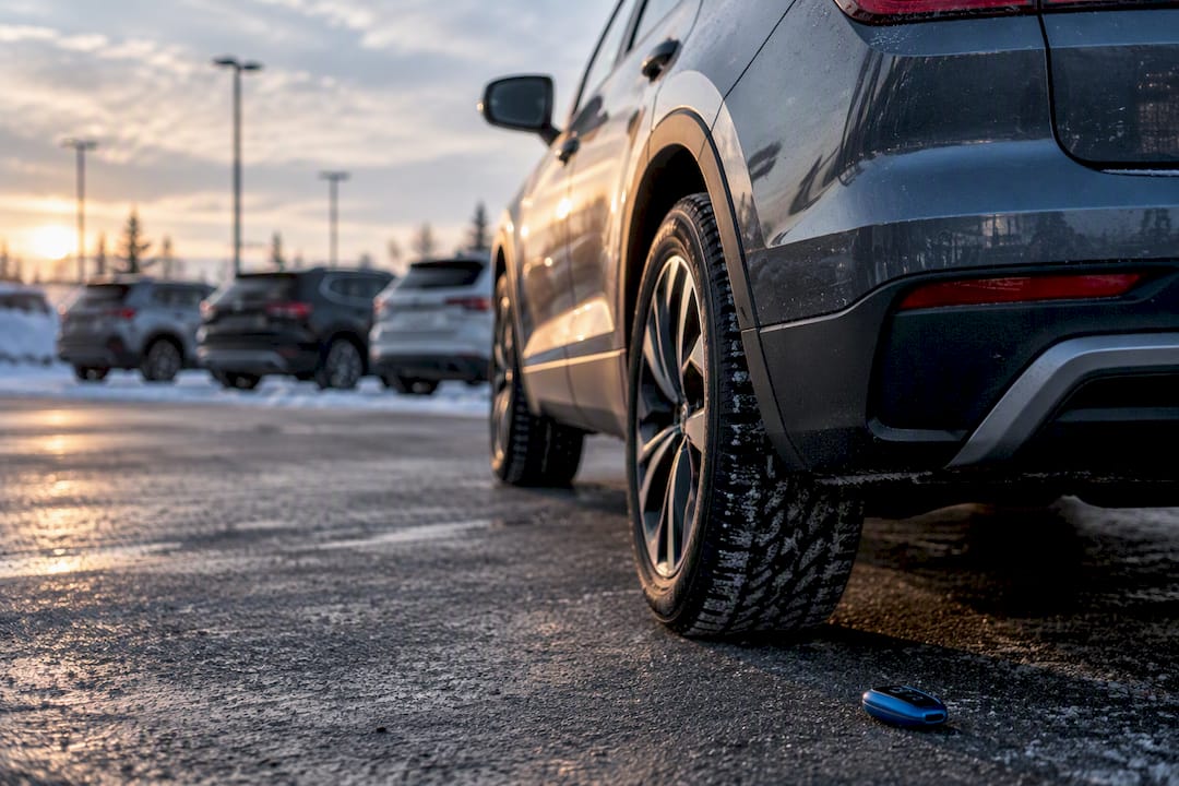 Anonymous SUV detail in Alberta appraisal yard