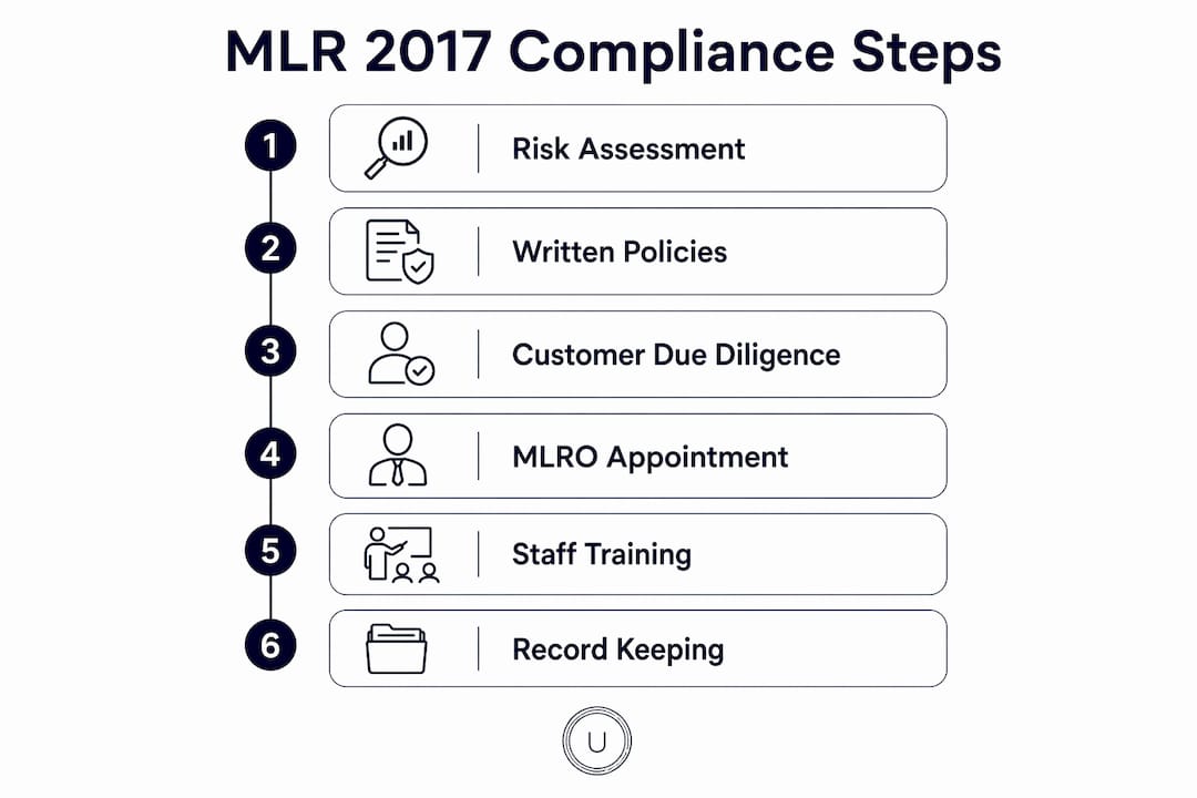 Infographic outlining six core MLR 2017 compliance steps