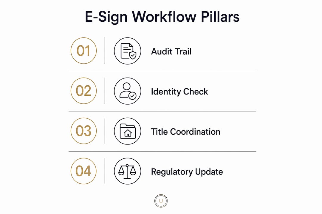 Infographic illustrating four pillars of e-signature workflow
